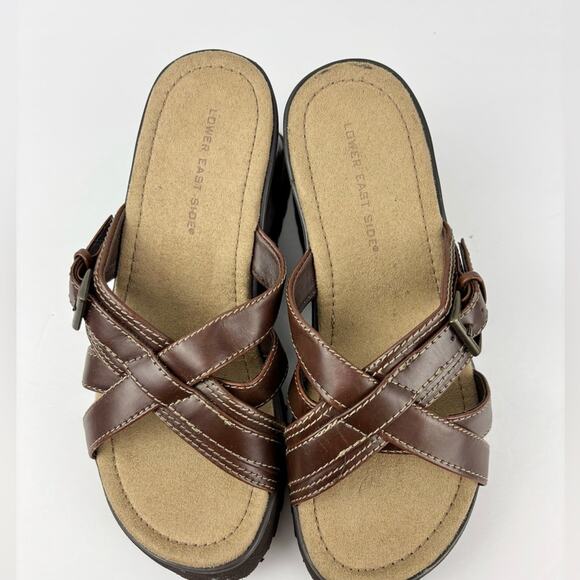 Vintage Y2K Lower East Side Chinky Wedge Sandals - Picture 6 of 9